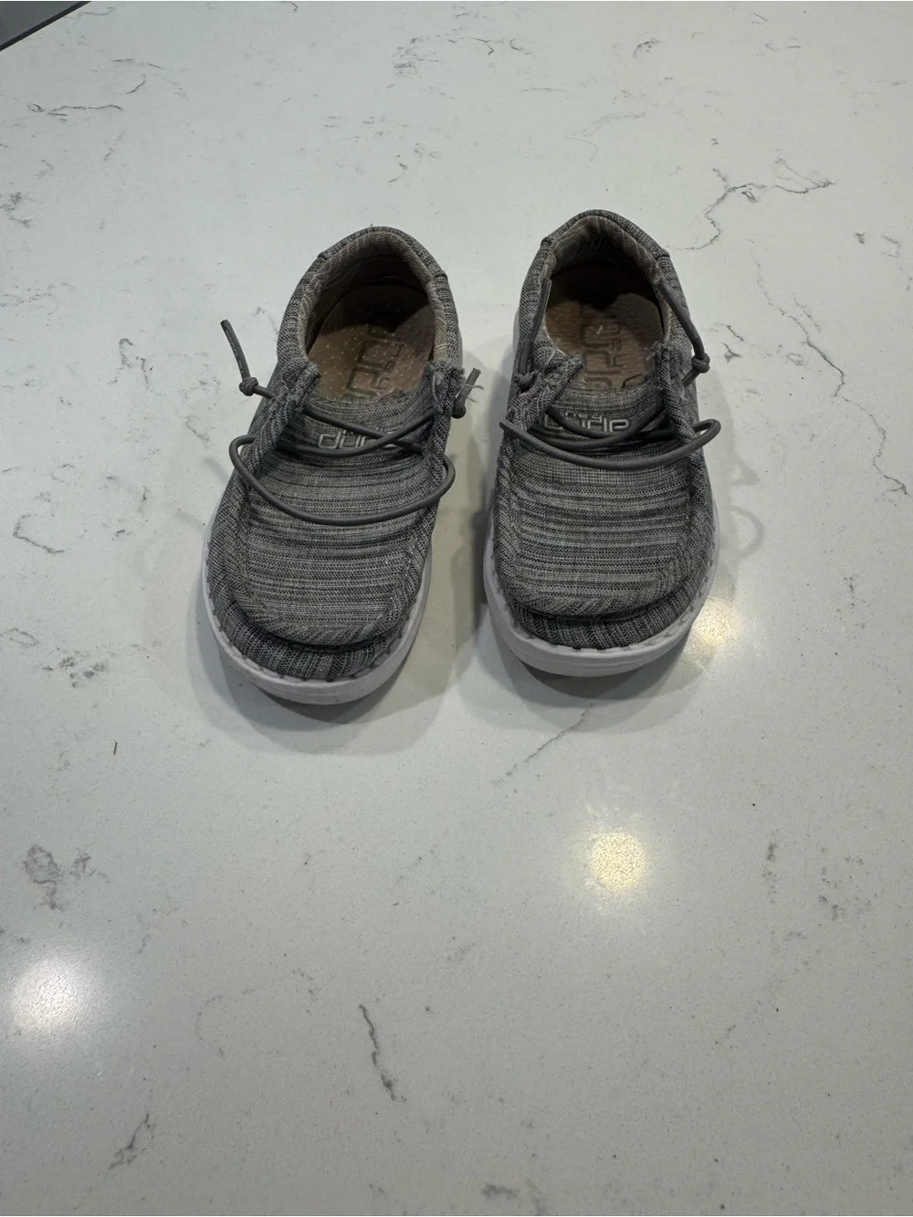 Hey Dude Kids' Wally Linen Stone slip-on shoes toddler size K7